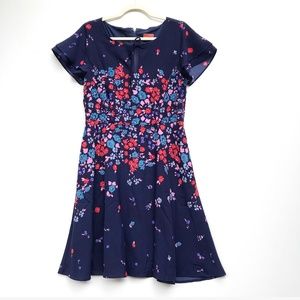 Modcloth Floral Fit and Flare Dress Size Large